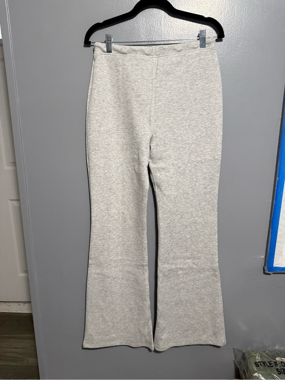 Zenana Scuba Heather Gray Lounge Flared Pants - Picture 3 of 4